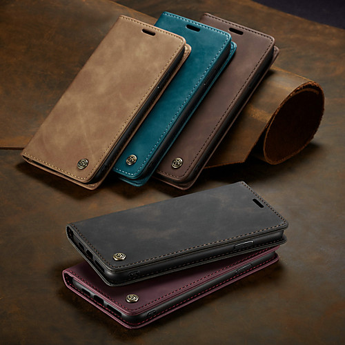 

CaseMe Case Magnetic Flip Wallet Phone Cases Retro Solid Colored Hard Cover Card Slots with Stand for iPhone X / XS Max / XR / 7 / 8 Plus / 6 / 6S Plus / 5 / 5S / SE