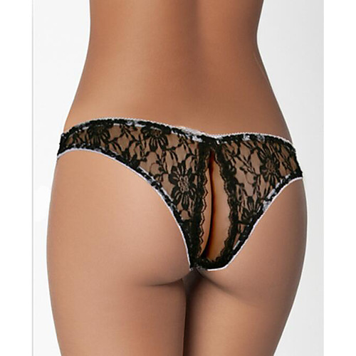 

Women's Lace Ultra Sexy Panties / Briefs - Plus Size Low Waist Black White Fuchsia S M L