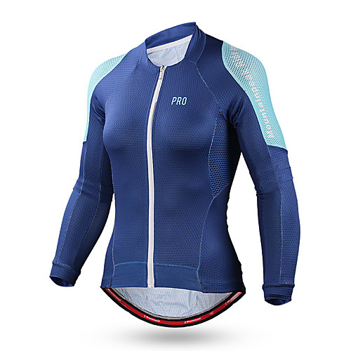 

Mountainpeak Women's Long Sleeve Cycling Jersey Winter Green Blue White Patchwork Bike Jersey Top Mountain Bike MTB Road Bike Cycling Windproof Breathable Quick Dry Sports Clothing Apparel / Stretchy