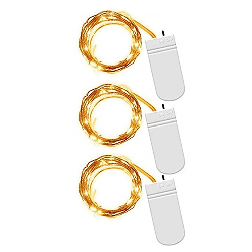 

2m String Lights 20 LEDs SMD 0603 3pcs Warm White White Multi Color Waterproof Party Decorative Batteries Powered