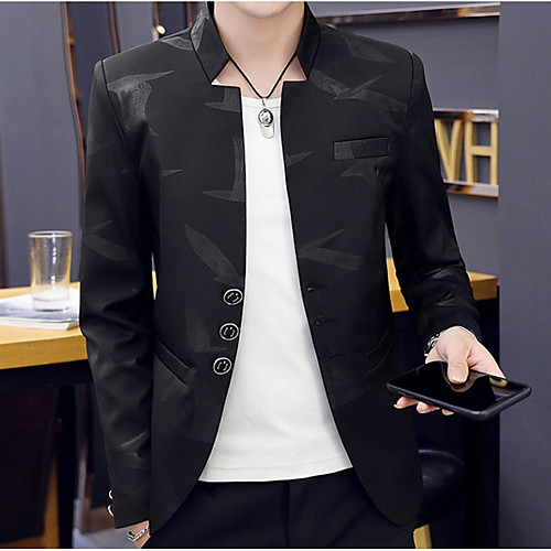 

White / Black / Navy Blue Slim Polyester Men's Suit - Notch lapel collar