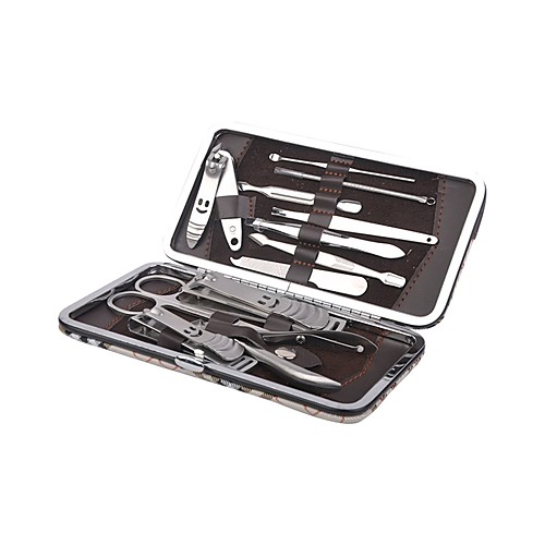 

12 pcs Stainless Steel Metal Nail Kits Classic Multi Function Stylish Simple Daily Cuticle Pusher for Finger Nail Toe Nail Finger