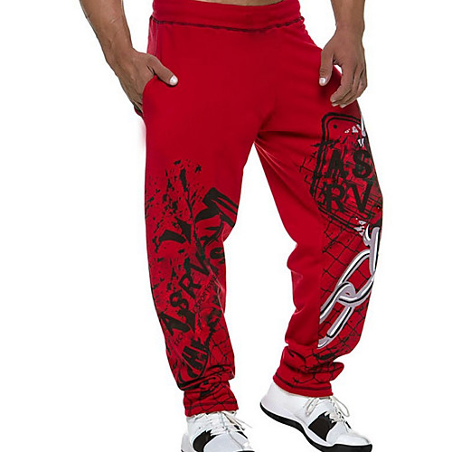 

Men's Active wfh Sweatpants Pants - Solid Colored Black Red M L XL