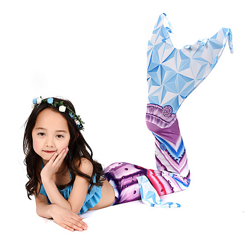 

Cosplay Costume Swimwear Bikini The Little Mermaid Mermaid Tail Aqua Princess The Little Mermaid Kid's Lycra Cosplay Costumes Mermaid and Trumpet Gown Slip Cosplay Mermaid Christmas Halloween / Top