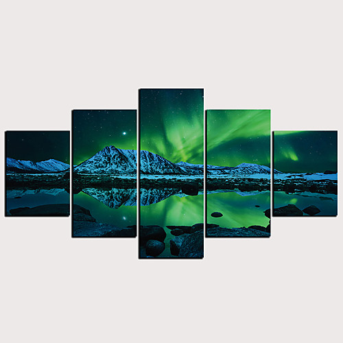 

Print Rolled Canvas Prints - Abstract Landscape Classic Modern Five Panels Art Prints