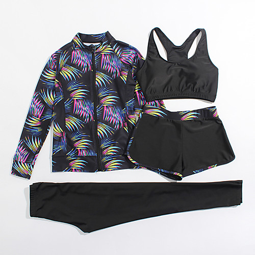 

Women's Rash Guard Dive Skin Suit Elastane Diving Suit UV Sun Protection Breathable Full Body 4-Piece - Swimming Diving Water Sports Painting Summer / Stretchy