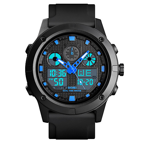 

SKMEI Men's Military Watch Navy Seal Watch Digital Silicone Black 50 m Military Alarm Chronograph Analog - Digital Outdoor Fashion - Black Blue One Year Battery Life / Dual Time Zones / Stopwatch