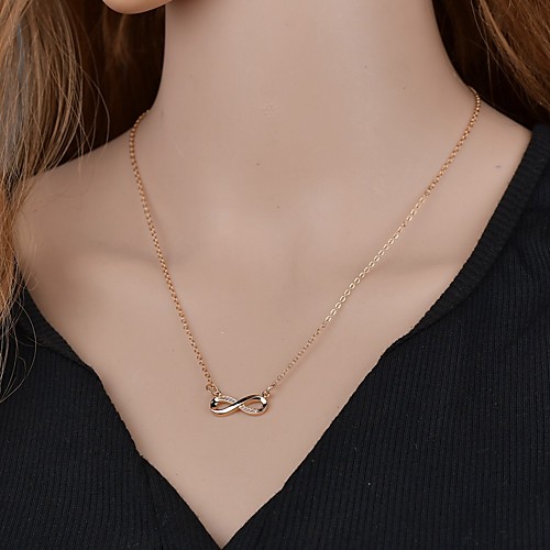 

Women's Cubic Zirconia Pendant Necklace Infinity Infinity Simple European Fashion Chrome Rose Gold Gold Silver 445 cm Necklace Jewelry 1pc For Carnival Holiday Street Festival