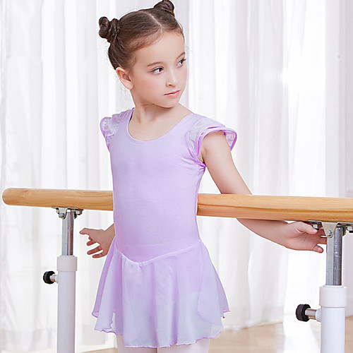 

Kids' Dancewear Ballet Dress Split Joint Girls' Training Performance Short Sleeve Natural Cotton