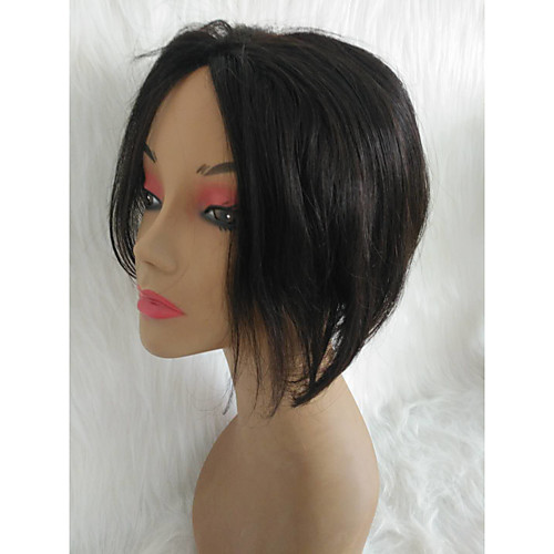 

Human Hair Capless Wigs Human Hair Straight Middle Part Sexy Lady Black Short Capless Wig Peruvian Hair Women's