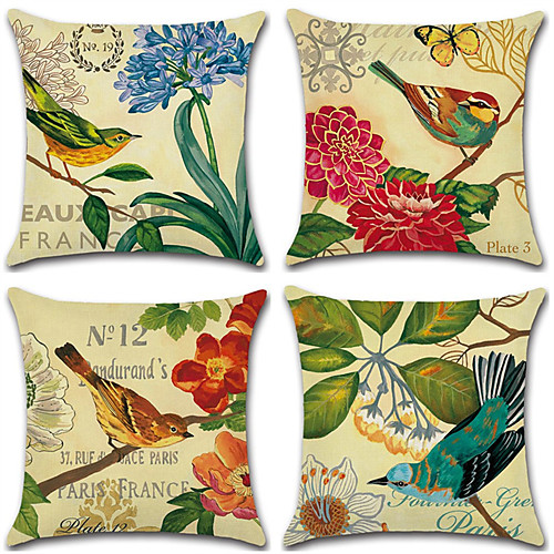

1 pcs Cotton / Linen Pillow Cover, 3D Print Wildlife Casual Fashion Throw Pillow