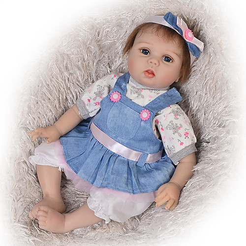 

22 inch Reborn Doll Baby Boy Baby Girl Kids / Teen Adorable Lovely with Clothes and Accessories for Girls' Birthday and Festival Gifts / Silicone / Full Body Silicone / Full Body Silicone