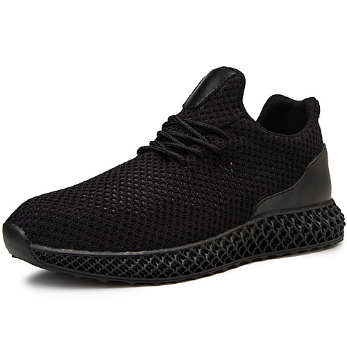 

Men's Summer Sporty Athletic Trainers / Athletic Shoes Running Shoes Elastic Fabric / Tissage Volant Non-slipping White / Black / Beige