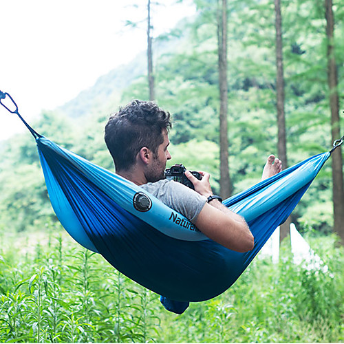 

Naturehike Camping Hammock Inflatable Double Hammock Outdoor Lightweight Mini Comfortable TPU Nylon Fiber for 2 person Hunting Fishing Climbing Orange Dark Blue Yellow 240173 cm