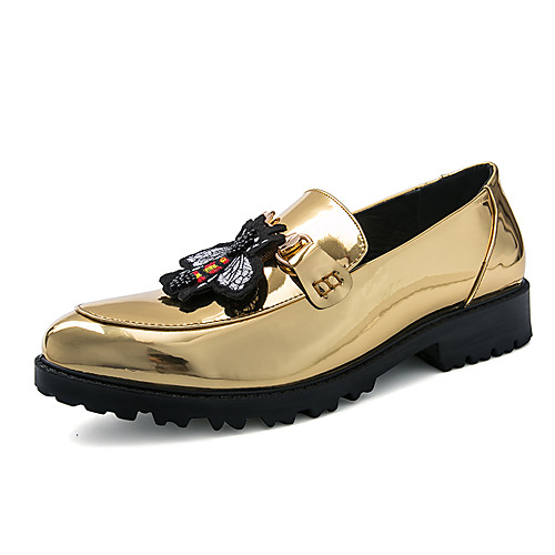 

Men's Formal Shoes PU Spring & Summer / Fall & Winter Casual / British Loafers & Slip-Ons Black / Gold / Party & Evening