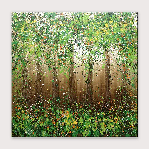 

Oil Painting Hand Painted Square Abstract Landscape Modern Rolled Canvas (No Frame)