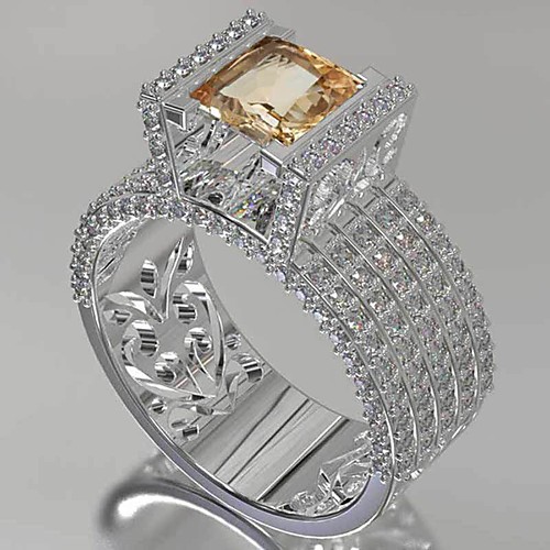 

Women's Band Ring Ring Engagement Ring Cubic Zirconia 1pc White Gemstone & Crystal Copper Silver-Plated Geometric Trendy Party Gift Jewelry Hollow Out Fish Cool