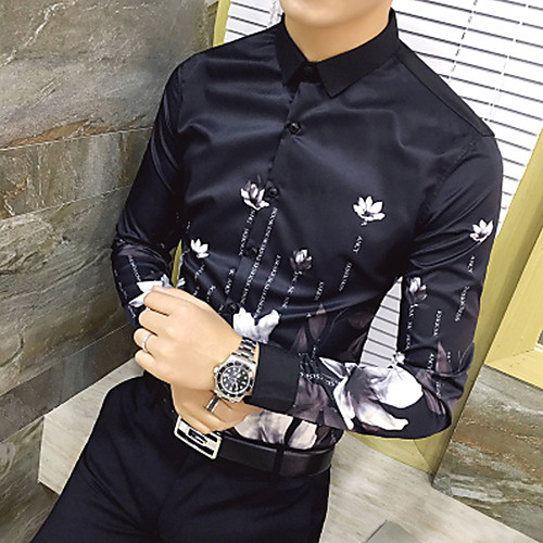 

Men's Geometric Print Shirt White / Black