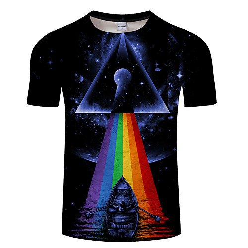 

Men's Geometric 3D Print T-shirt Black