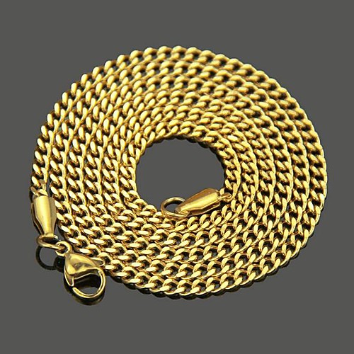 

Men's Chain Necklace Classic Mariner Chain Punk Rock Stainless Steel Gold Silver 60 cm Necklace Jewelry 1pc For Street Daily