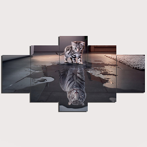 

Print Stretched Canvas Prints - Animals Modern Traditional Five Panels Art Prints