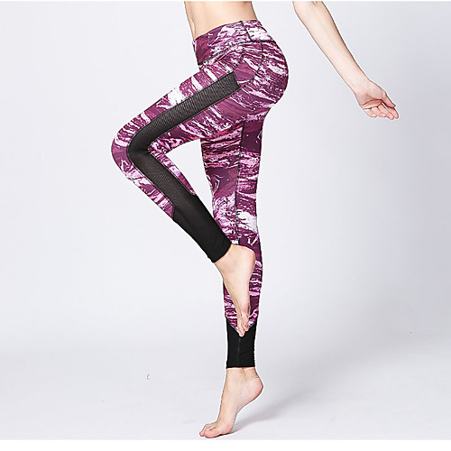 

Women's High Rise Yoga Pants Floral Print Running Fitness Tights Activewear Quick Dry Sweat-wicking Butt Lift Tummy Control High Elasticity Skinny