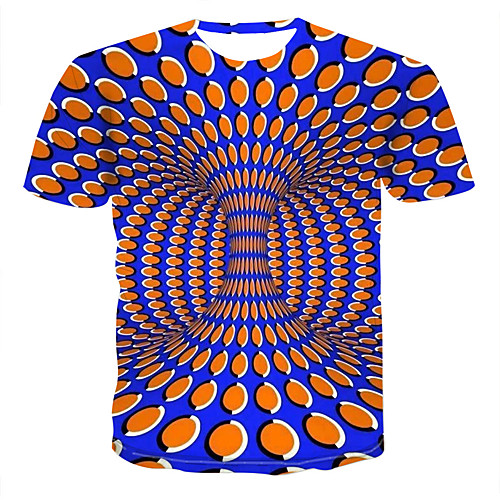 

Men's Graphic Print T-shirt Daily Round Neck Blue / Short Sleeve