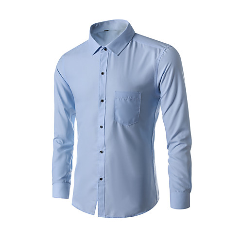 

Men's Shirt Solid Colored Plus Size Tops Cotton White Black Blue