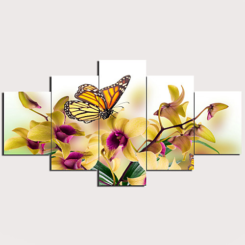 

Print Stretched Canvas Prints - Landscape Animals Traditional Modern Five Panels Art Prints