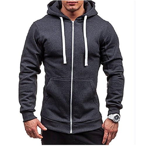 

Men's Hoodie Solid Colored Hooded Casual / Basic Loose Wine Black Light gray Dark Gray Navy Blue M L XL XXL XXXL