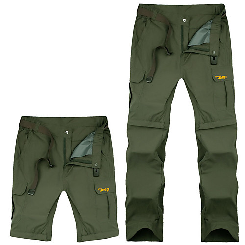 

Men's Hiking Pants Convertible Pants / Zip Off Pants Summer Outdoor Windproof Breathable Quick Dry Sweat-wicking Pants / Trousers Bottoms Camping / Hiking Hunting Fishing Black Army Green Khaki M L