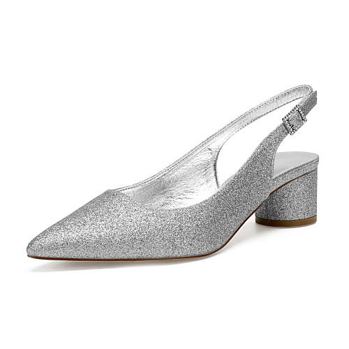 

Women's Wedding Shoes Cone Heel Pointed Toe Wedding Pumps Wedding Party & Evening Gleit Rhinestone Black Champagne Ivory
