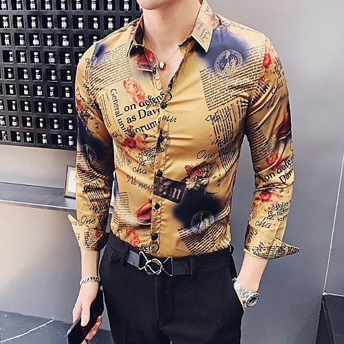 

Men's Letter Shirt Yellow