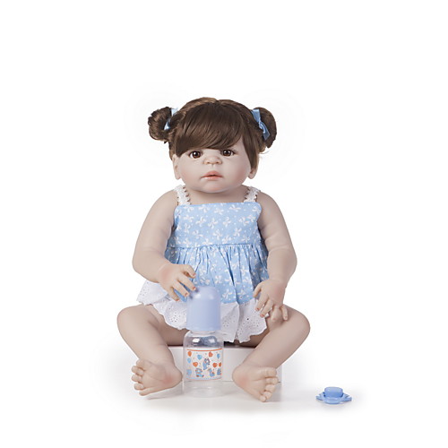 

22 inch Reborn Doll Baby Girl Kids / Teen Full Body Silicone with Clothes and Accessories for Girls' Birthday and Festival Gifts