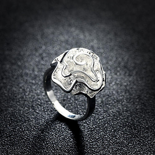 

Band Ring Classic Silver Brass Silver Plated Flower Feather Stylish Simple 1pc 7 8 / Women's