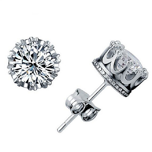 

Women's Stud Earrings Classic Stylish Simple Silver Plated Earrings Jewelry Gold / Silver For Daily Work 1 Pair