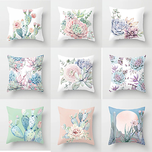 

Set of 1 Polyester Pillow Cover, Floral Fashion Square Traditional Classic Throw Pillow