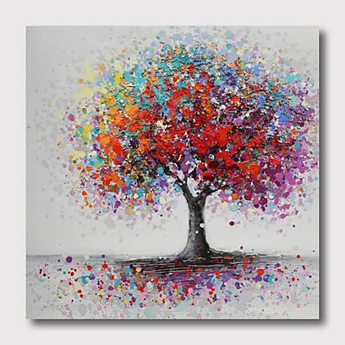 

Oil Painting Hand Painted Square Abstract Abstract Landscape Comtemporary Modern Stretched Canvas