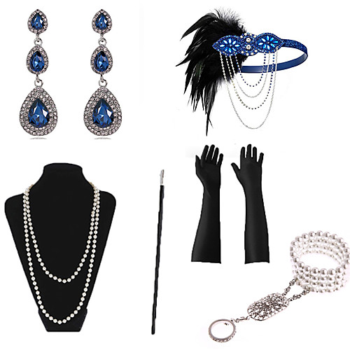 

Necklace Earrings Bracelet Costume Accessory Sets Gloves Necklace Retro Vintage 1920s The Great Gatsby Artificial feather For The Great Gatsby Cosplay Halloween Carnival Women's Costume Jewelry