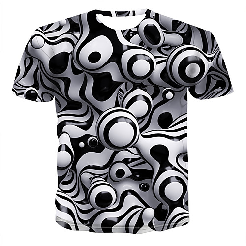 

Men's T shirt Graphic Print Short Sleeve Daily Tops White