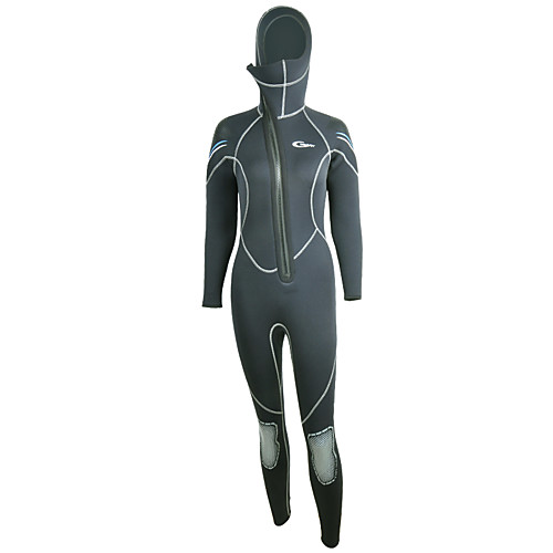 

Women's Full Wetsuit 5mm CR Neoprene Diving Suit Windproof Anatomic Design Long Sleeve Back Zip Knee Pads Solid Colored Summer Winter / Micro-elastic