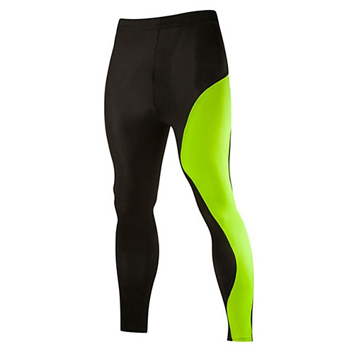 

Men's Leggings Running Tights Patchwork Sports Bottoms Fitness Breathable Quick Dry Soft Color Block Green Blue / Stretchy / Sweat-wicking