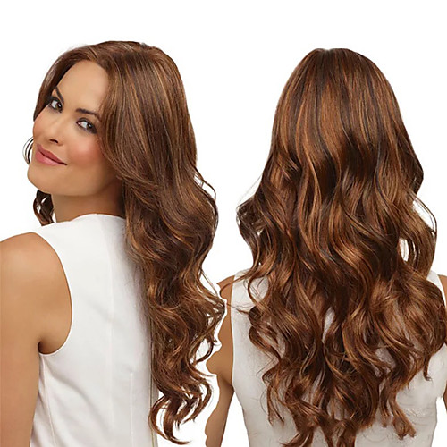 

Synthetic Wig Curly Middle Part Wig Long Brown / Burgundy Synthetic Hair 18 inch Women's Fashionable Design Women Synthetic Brown