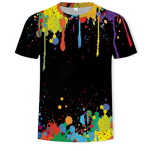 

Men's 3D Graphic Print T-shirt Round Neck Rainbow