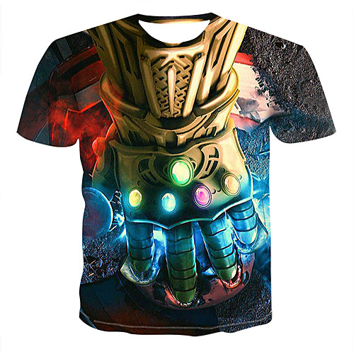 

Men's 3D T-shirt Print Tops Round Neck Rainbow