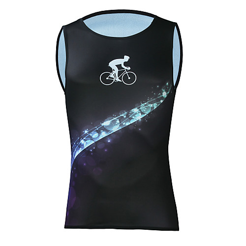 

ILPALADINO Men's Sleeveless Cycling Jersey Elastane Black Geometic Bike Jersey Top Road Bike Cycling UV Resistant Quick Dry Moisture Wicking Sports Clothing Apparel