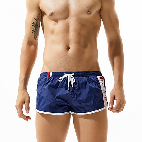 

Men's Print Boxers Underwear - Asian Size Mid Waist White Blue Red M L XL