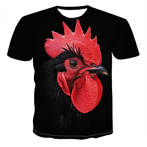 

Men's T shirt Graphic Animal Print Short Sleeve Casual Tops Black