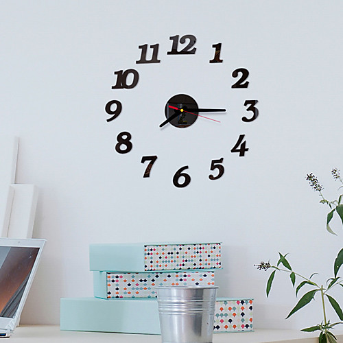 

Modern Style / Fashion Acrylic Round Classic Theme Indoor Battery Decoration Wall Clock Yes Black No