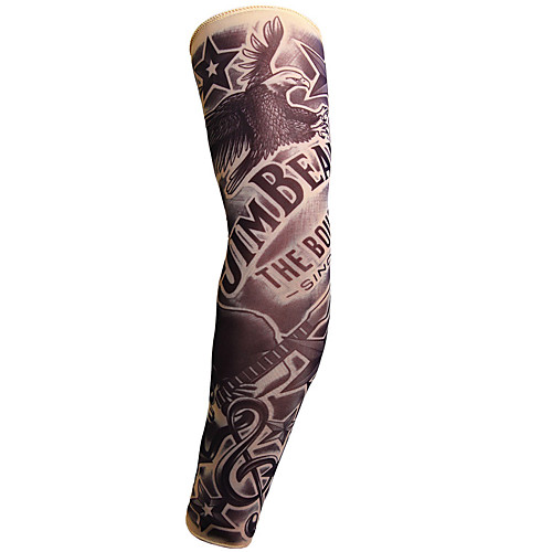 

1 Pair Cycling Sleeves Sun Sleeves Compression Sleeves Pattern Fashion 3D Tattoo Printed UPF 50 Sunscreen UV Resistant Bike Black Brown Dark Grey Spandex for Unisex Adults' Outdoor Exercise Cycling